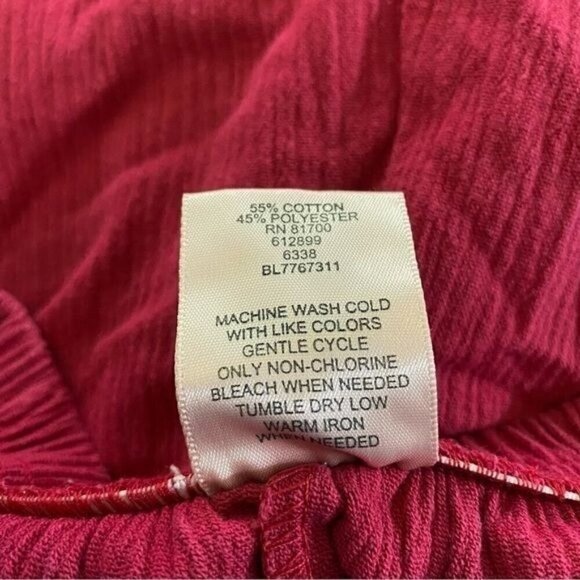 Vtg 90s Y2K Blair Casual Pull-On Crinkle Cropped Tapered Pant Hot Pink 14MS - Picture 2 of 4